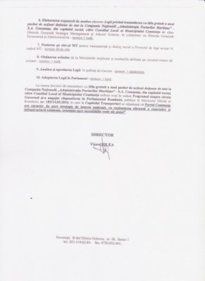 Hotărârea de Guvern privind Portul Constanţa nu are avizul ministrului Justiţiei